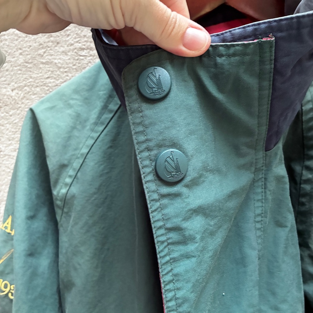Vintage Nautica Challenge J-Class Sailing Jacket Green/Red Size L 1990s Preppy - Picture 5 of 14